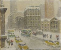 Storm - Fifth Avenue at 42nd Street, c. 1950